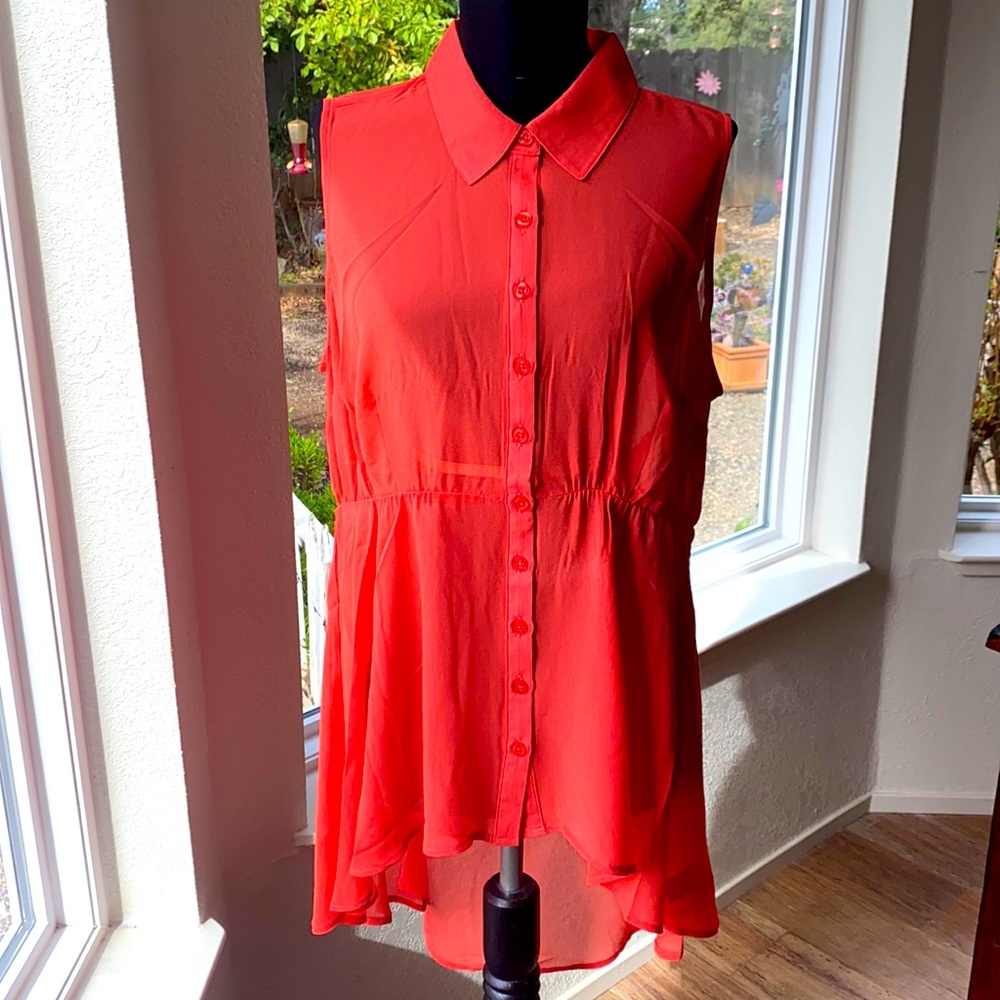 Torrid orange chiffon babydoll tunic 🧡🧡🧡